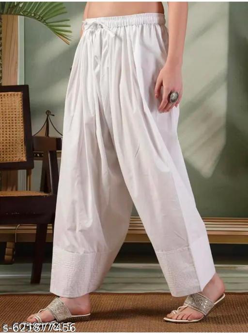 Women Solid Loose Fit Cotton Farshi Salwar - ALL 4 YOU