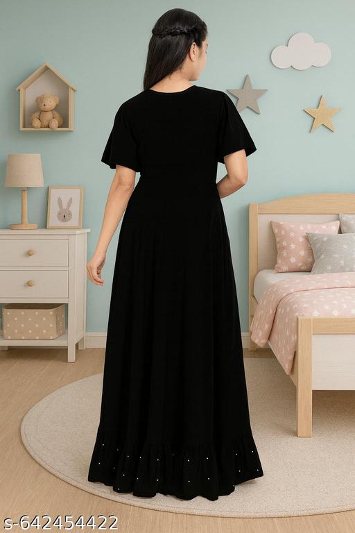  Jet-Black Velvet Gown for Girls – Princess Look - ALL 4 YOU