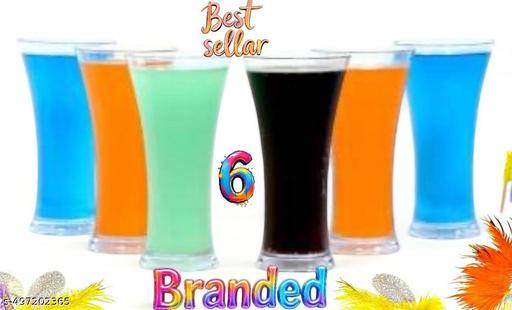 Revivo 6 Pcs Unbreakable Transparent BPA Free Food Grade Plastic Fiber Drinking Water Glass Set, Juice Glass, Cocktail, Lassi, Soda, Milkshake, Beer Glass, Wine Glass Set 300 ml - REVIVO