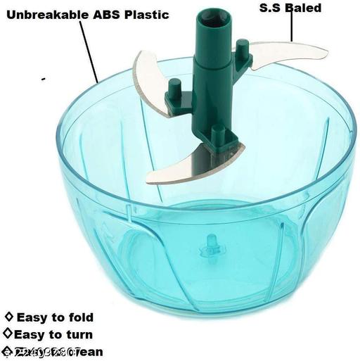 Revivo Compact Chopper with Blades effortlessly Chopping Big Size Kitchen Dori Handy Vegetable and Fruit Manual Onion Dry Fruit Salad Maker Vegetable Quick Chopper (450 ml, Green) - REVIVO