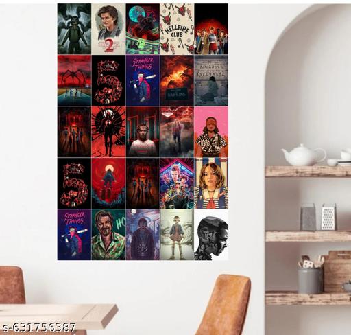 Revivo Aesthetic stranger things poster card combo of 25 sizes A6  - REVIVO