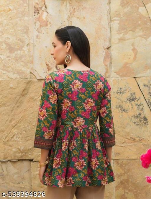 BEST STYLISH PRINTED IMPIRE TUNIC TOP AND SHORT KURTIS FOR WOMEN AND GIRLS summer wear casual wear style top  - ALL 4 YOU