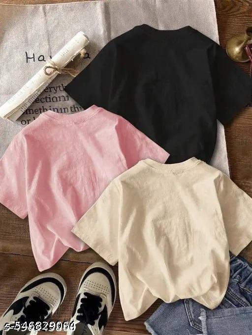 Girls Cotton T-Shirt Pack of 3 - ALL 4 YOU