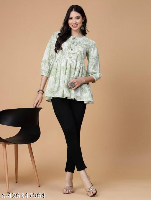 womens rayon Printed top, partywear top, festival top, Printed top, Rayon top, Trendy top - ALL 4 YOU