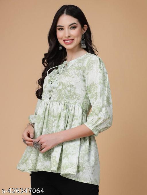 womens rayon Printed top, partywear top, festival top, Printed top, Rayon top, Trendy top - ALL 4 YOU