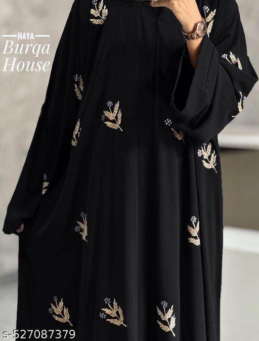 TRENDY DUBAI HIGHNECK ALLWORK EMBROIDERED ABAYA BURQA WITH STYLISH HIJAB BURKHA ABAYA SET JILBAB SET FOR WOMENS & COLLEGE GIRLS - Zeyoria