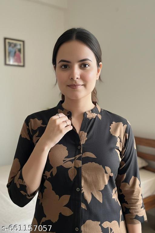 Women's Printed Crepe Co-ord Set | Stylish Top & Bottom Set for Women | Trendy Two Piece Set | Daily Wear & Office Wear Crepe Coord Set - Zeyoria