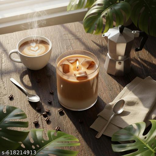 Cold Brew Coffee Scented Candle | Handmade Coffee Aroma Candle for Home & Gifts | Coffee Lovers | 60 ml short glass - Zeyoria
