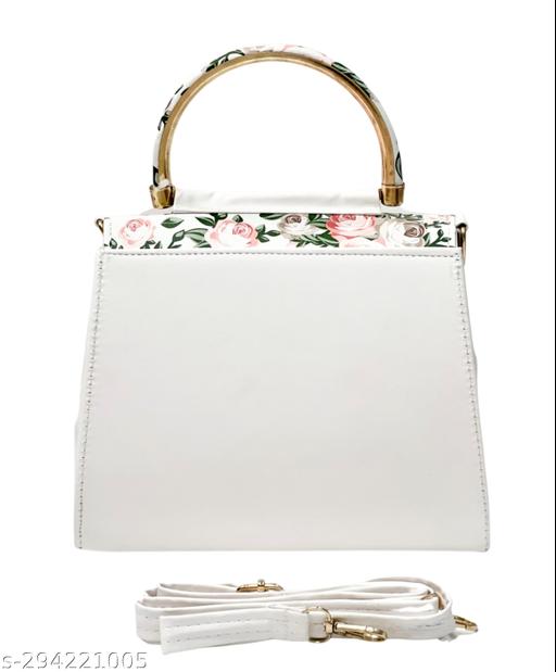 Jazzberry Women white floral Printed Pu Leather Sling Bag with Detachable Strap  - Easylife