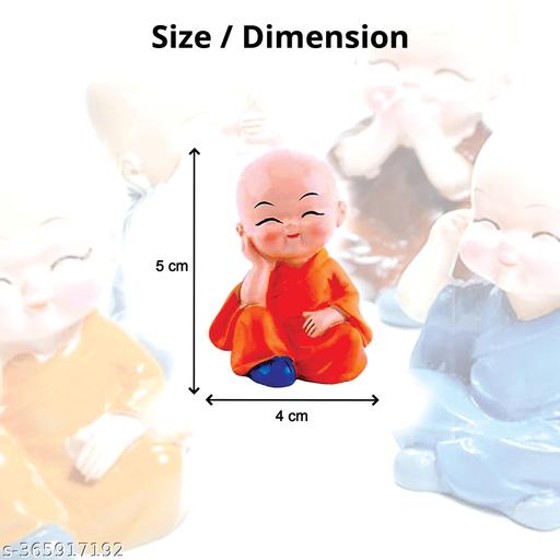 Baby Buddha Monk Set of 4 – Miniature Laughing Buddha Figurines for Home Decor and Car Dashboard - Easylife