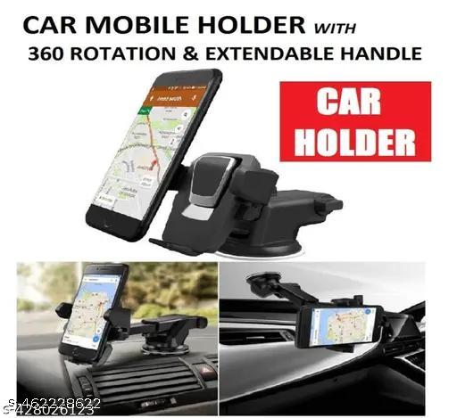 SUKH-Clamp Stand Car Mobile Holder with 360° Rotational, Strong Suction Cup, One Click Release Button Drive Long ALong Arm Phone for Dashboard and Windshield Compatible 4 to 6.5 inch Devices (Black) - Easylife