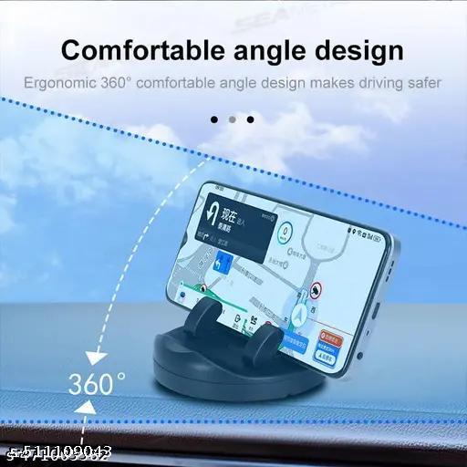 SUKH 360°Rotate Dashboard Cell Phone Holder, Car Phone Mount with Non-Slip Silicone ABS Dash Phone Holder for Car Compatible with iPhone, Samsung, Android Smartphones - Easylife