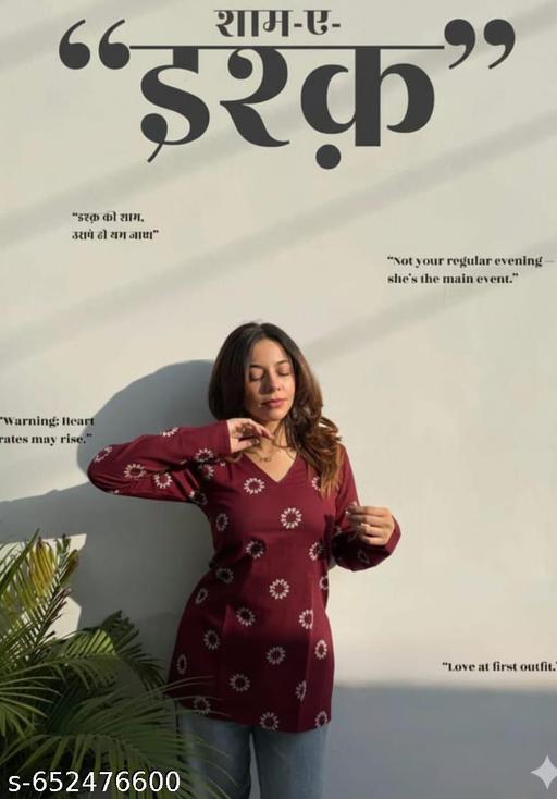  Rayon Printed Kurti for girls/. Kurti for girls/. Women's for kurti/  Kurti for girls - Zeyoria