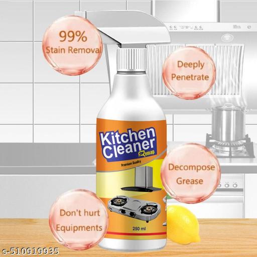  KITCHEN OIL & GREASE STAIN CLEANING REMOVER SPRAY Kitchen Degreaser Cleaner Non Corrosive Multipurpose Product - Removes Oil Grease Food Stains, Chimney Stove Grill, Kitchen Slab, Tiles, Floor, Sink Cleaner Liquid PH Neutral Kitchen Cleaner Spray Chimney Cleaner Bathroom Cleaner- 250ml - Easylife