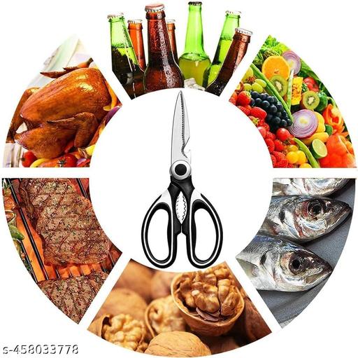 Kitchen Scissor For General Use, Heavy Duty Kitchen Raptor Meat Shears,Dishwasher Safe Cooking, Stainless Steel Multi-Function Scissors For Food, Chicken, Fish, Pizza, Herbs, Bones - Dishwasher Safe - Black Multi Purpose ( one-pisces ) - Easylife