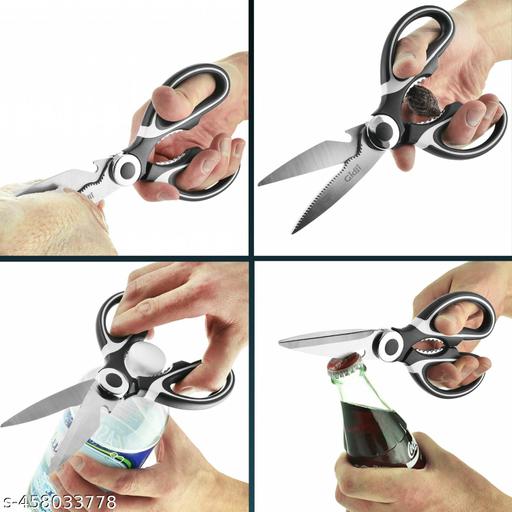 Kitchen Scissor For General Use, Heavy Duty Kitchen Raptor Meat Shears,Dishwasher Safe Cooking, Stainless Steel Multi-Function Scissors For Food, Chicken, Fish, Pizza, Herbs, Bones - Dishwasher Safe - Black Multi Purpose ( one-pisces ) - Easylife