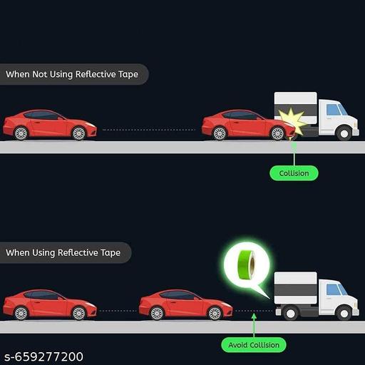 RETRO REFLECTIVE TAPE (YELLOW AND RED) 2 Inches X 3 Meter Each UNIVERSAL FOR CAR - Easylife