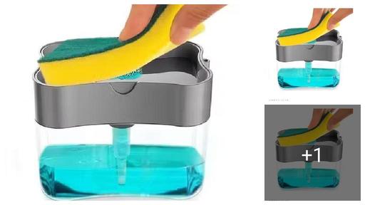 Soap Dispenser for Dishwasher Liquid Holder , Liquid Dispenser Through Pump (400 ML) with Sponge (Multicolor)