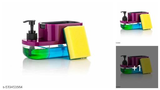 3-इन-1 साबुन डिस्पेंसर स्पंज होल्डर और पंप के साथ - स्मार्ट सिंक ऑर्गनाइज़र