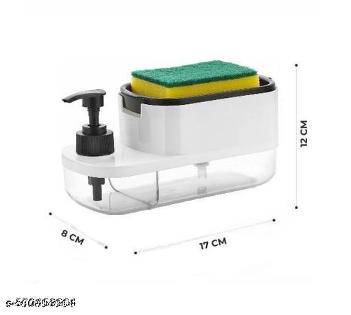 3-इन-1 साबुन डिस्पेंसर स्पंज होल्डर और पंप के साथ - स्मार्ट सिंक ऑर्गनाइज़र - FAAMIXMART