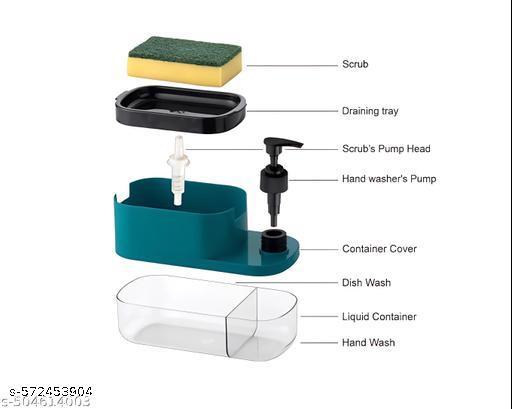 3-इन-1 साबुन डिस्पेंसर स्पंज होल्डर और पंप के साथ - स्मार्ट सिंक ऑर्गनाइज़र - FAAMIXMART