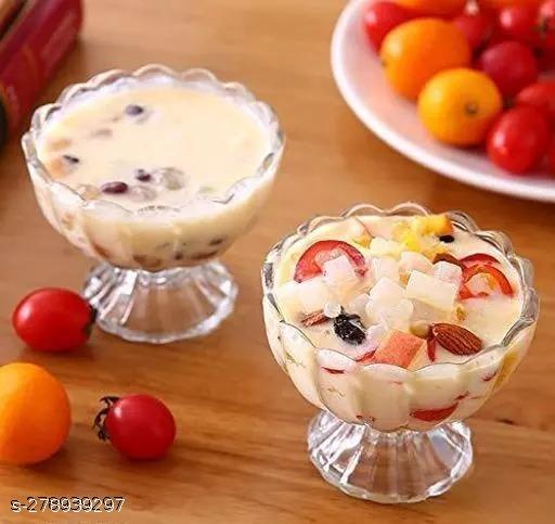 unbreakable plastic transparent ice cream cup 250ml (pack of 12) - FAAMIXMART