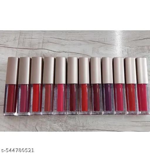  Ultra Smooth Non-Transfer Liquid Matte Beauty Lipstick Set of 12 Multicolor Lipsticks For (Girls/Women) - Easylife