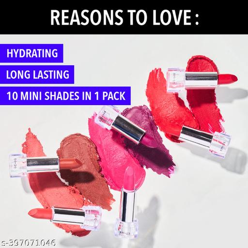 Matte Love Long Lasting Hydrating Mini Lipsticks- Pack of 10 - Easylife