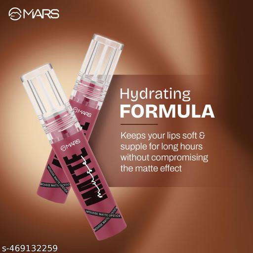 Mousse Matte Lipstick, Highly Pigmented, Matte Finish, Long Lasting (02-STYLE ICON, 3 ml) - Easylife