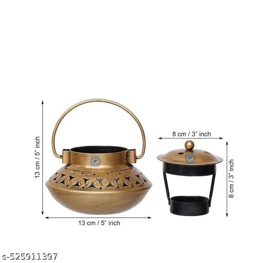 Iron Handicraft Dhoop Dani With Hanger+Bells+Chain - Easylife