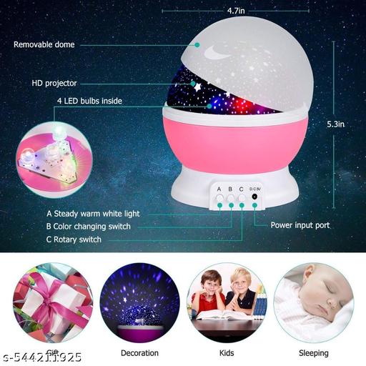 Star Master Moon Night Light Lamp Projector with Colors and 360 Degree Moon Star pack of 1  - Easylife