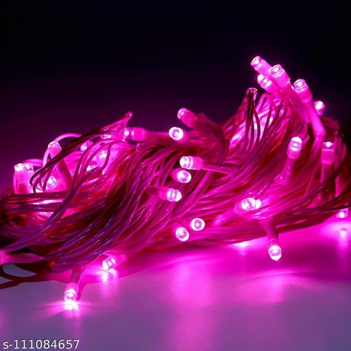 S K Traders String Lights - Pink (4 Piece) 51 Feet 60 Bulbs, ISI Certified Series / Fairy Light -Home Office Diwali Christmas Eid Decoration, Copper Wire Extra Bright, Water/ Shock/Weather Proof  - Easylife