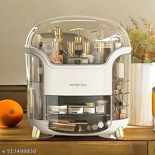 Makeup Organizer, Dustproof Cosmetic Organiser, with Lipstick Storage Slots and Drawers Visualization Dressing Table Organizer, Multi Layer Open Cosmetics Organizer Case for Cosmetic Storage - Easylife