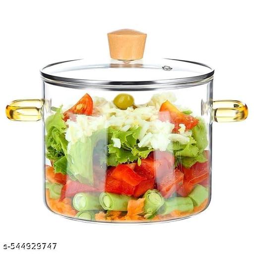Glass Simmer Pots for Cooking on Stove Glass Boiling Pot Small Heat-Resistant Clear Saucepan with Lid for Pasta Soup, Baby Food, and Salad 50 oz (1600 ml ) - Easylife