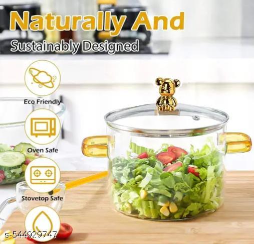 Glass Simmer Pots for Cooking on Stove Glass Boiling Pot Small Heat-Resistant Clear Saucepan with Lid for Pasta Soup, Baby Food, and Salad 50 oz (1600 ml ) - Easylife
