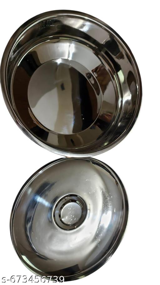 Home stainless steel  Castrol dish for Storing food,4.5 Ltr capacity big size Home daily use for rice. - Easylife