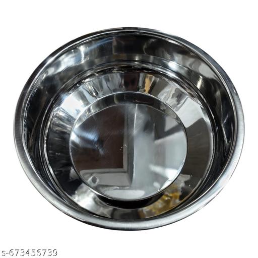 Home stainless steel  Castrol dish for Storing food,4.5 Ltr capacity big size Home daily use for rice. - Easylife