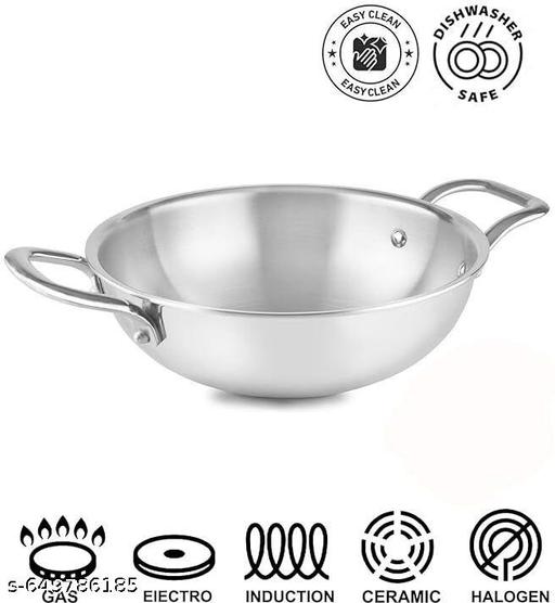 DIYA TRIPLY STAINLESS STEEL KADAI ( Capacity 1.5 L ) - Easylife