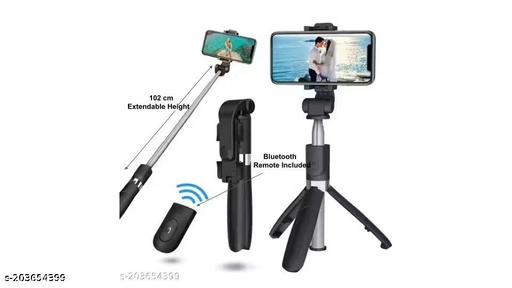 102.38cm Extendable 3 in 1 Selfie Stick Tripod with Bluetooth Remote Included and Rotatable - Easylife