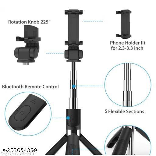 102.38cm Extendable 3 in 1 Selfie Stick Tripod with Bluetooth Remote Included and Rotatable - Easylife