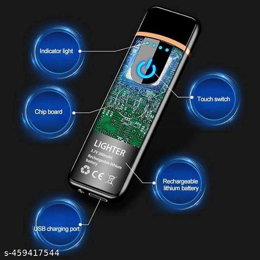 Classic Flameless Touch lighter With Rechargeable Battery | Metal Slim Touch Lighter | Lighter For Mens | Lighter For Gift | Slim Lighter - Easylife