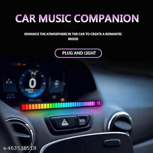 MB TRADE*** Rechargeable RGB Rhythm Light with Sound Control Voice-Activated Pickup Light for Car Dashboard Desktop Gaming TV & Music (Black, Pack of 1) - Easylife