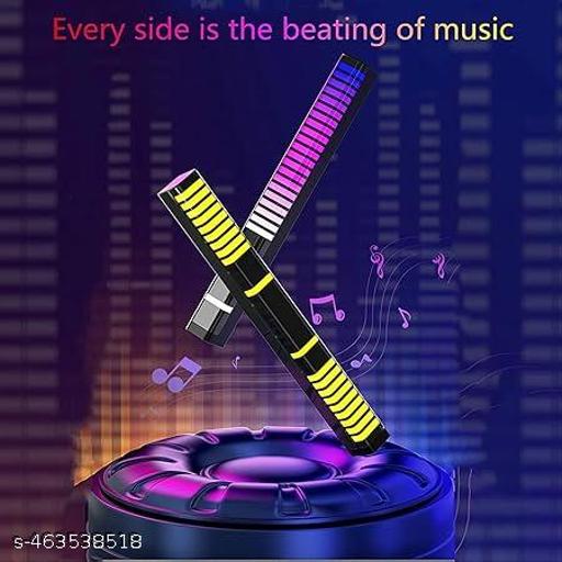 MB TRADE*** Rechargeable RGB Rhythm Light with Sound Control Voice-Activated Pickup Light for Car Dashboard Desktop Gaming TV & Music (Black, Pack of 1) - Easylife