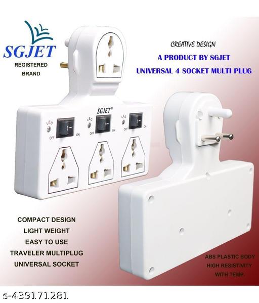 4 Universal Socket 3 Switch Multi Plug Extension Board(Traveler Multi Plug Extension) - Easylife