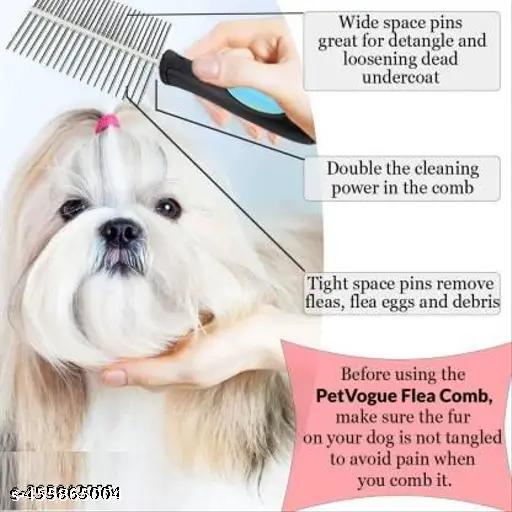 Hachiko Pet Comb Pack Adjustable Dog/Puppy Brush/Pet Comb for Grooming Cum Massager and Safety from Mites/Lice/Ticks Combo  - Easylife