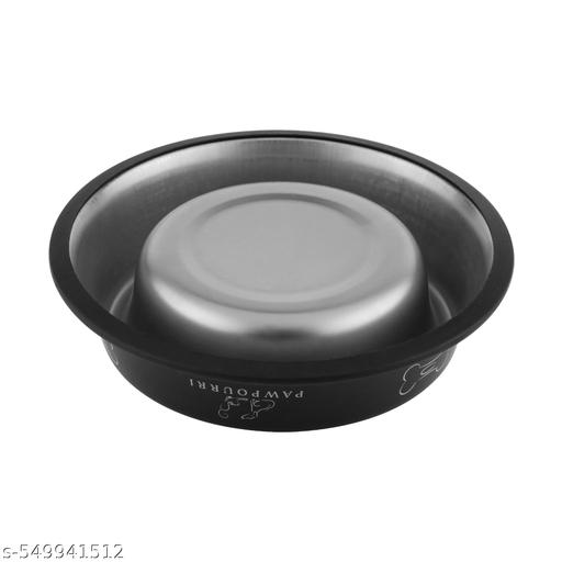 PAWPOURRI प्रिंटेड अँटी-स्किड पाणी आणि अन्न खाण्यासाठी कुत्रे आणि मांजरींसाठी फीडर स्टेनलेस स्टील पाळीव प्राणी भांडे - Easylife