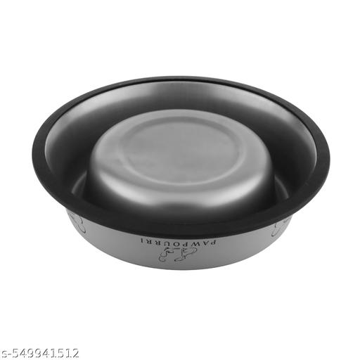 PAWPOURRI प्रिंटेड अँटी-स्किड पाणी आणि अन्न खाण्यासाठी कुत्रे आणि मांजरींसाठी फीडर स्टेनलेस स्टील पाळीव प्राणी भांडे - Easylife