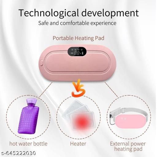 Portable Cordless Heating Pad for Menstrual Cramps Relief, Heating Pad for Stomach, 3-Speed Temperature Adjustment and 4-Speed Massage Modes, Back and Belly Heating Pad for Women - Easylife