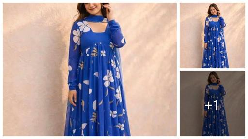 Women printed   Anarkali Gown & Dupatt6Dupatta (no pent)