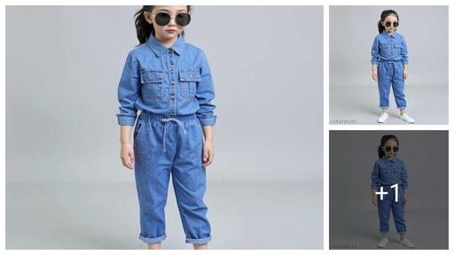 Girls Denim cord set full sleeve